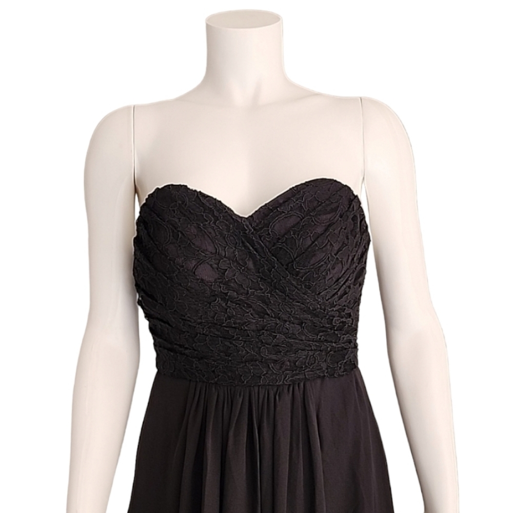 BILL LEVKOFF Black Strapless Gown 4 Formal Dress Wedding Prom Evening Bridal - Picture 4 of 16